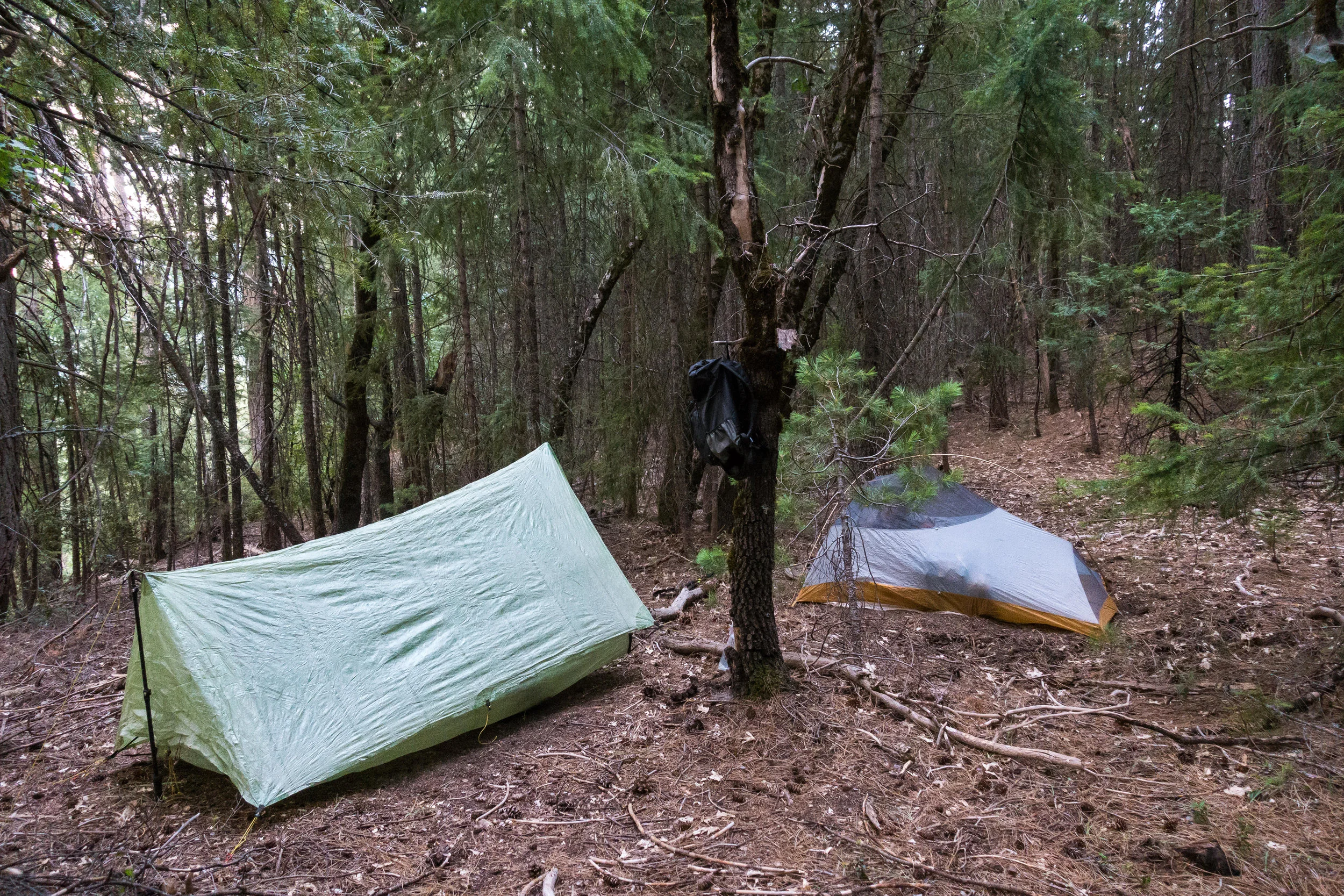 My MLD Patrol Duo next to Sam's BA Fly Creek UL 1.