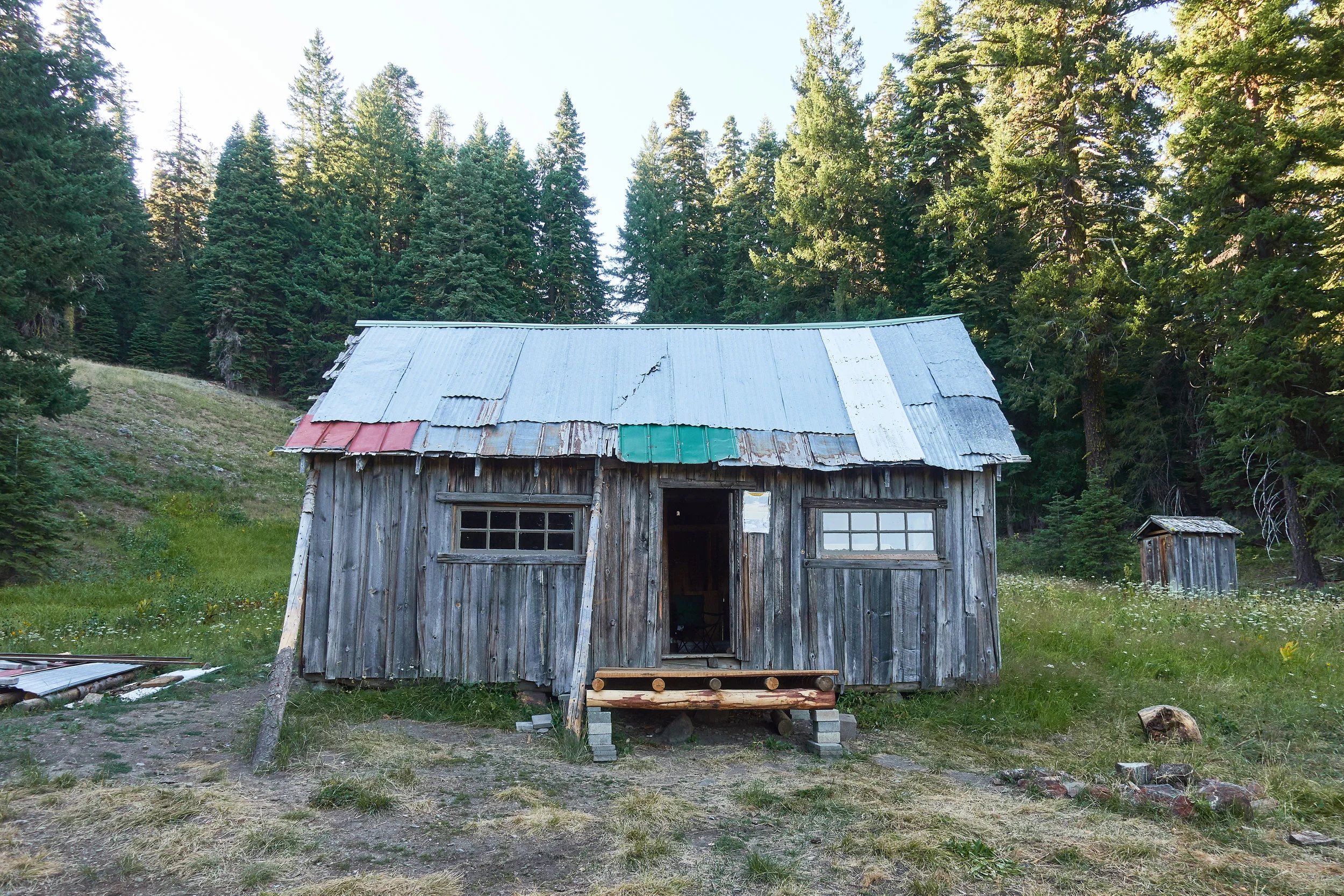 The cabin has seen better days.