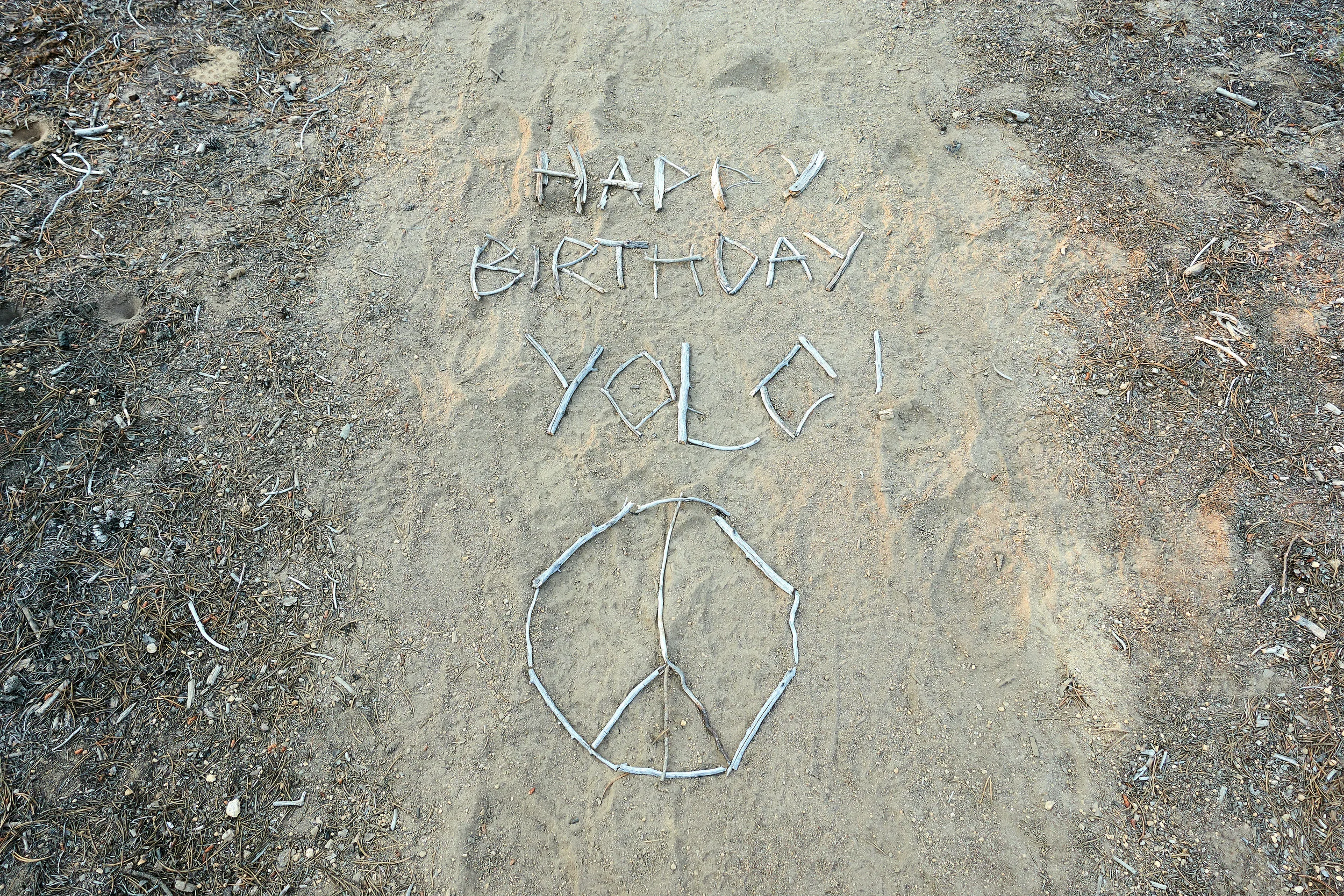 Someone left a message on the trail.