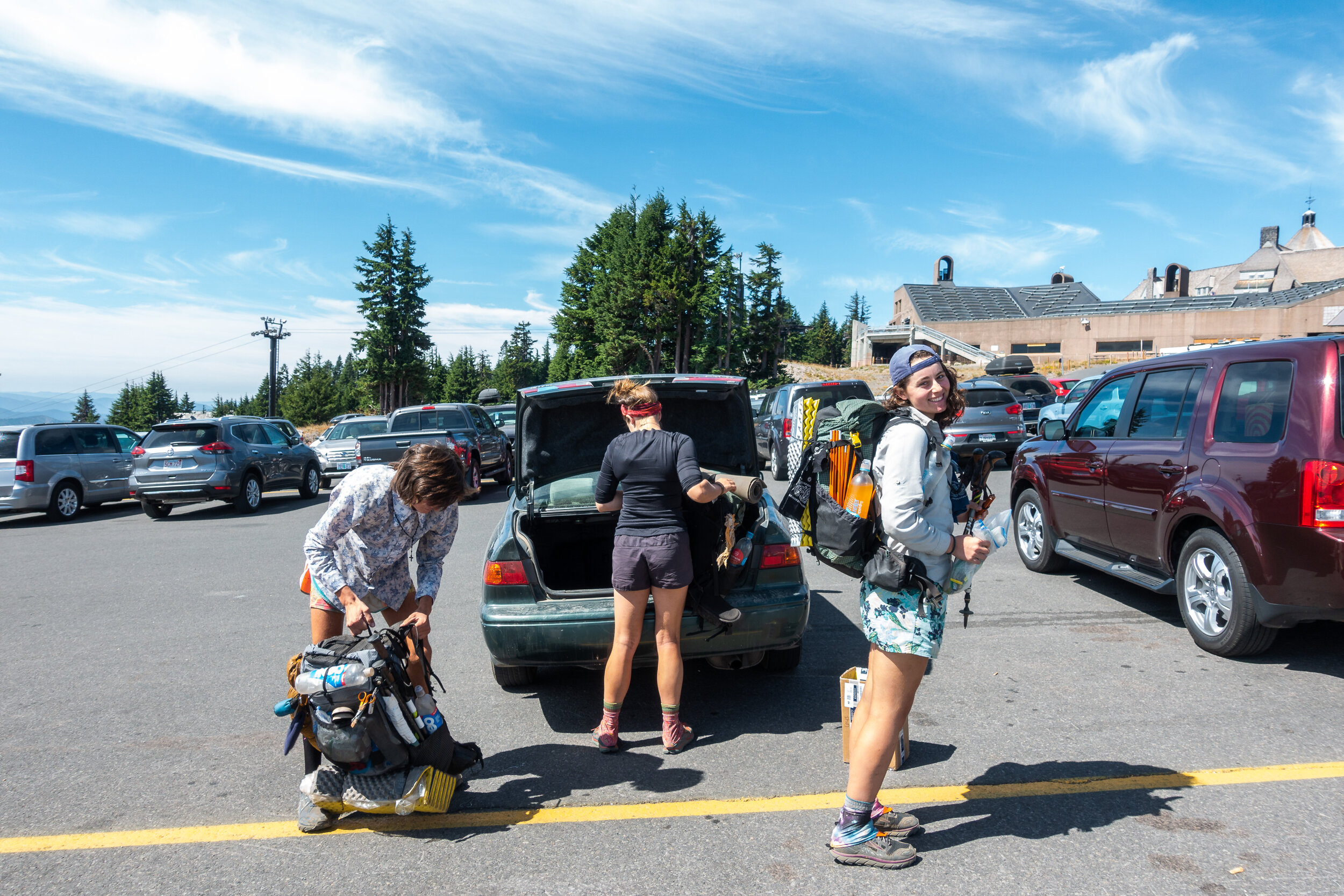 Blue skies at Timberline Lodge.