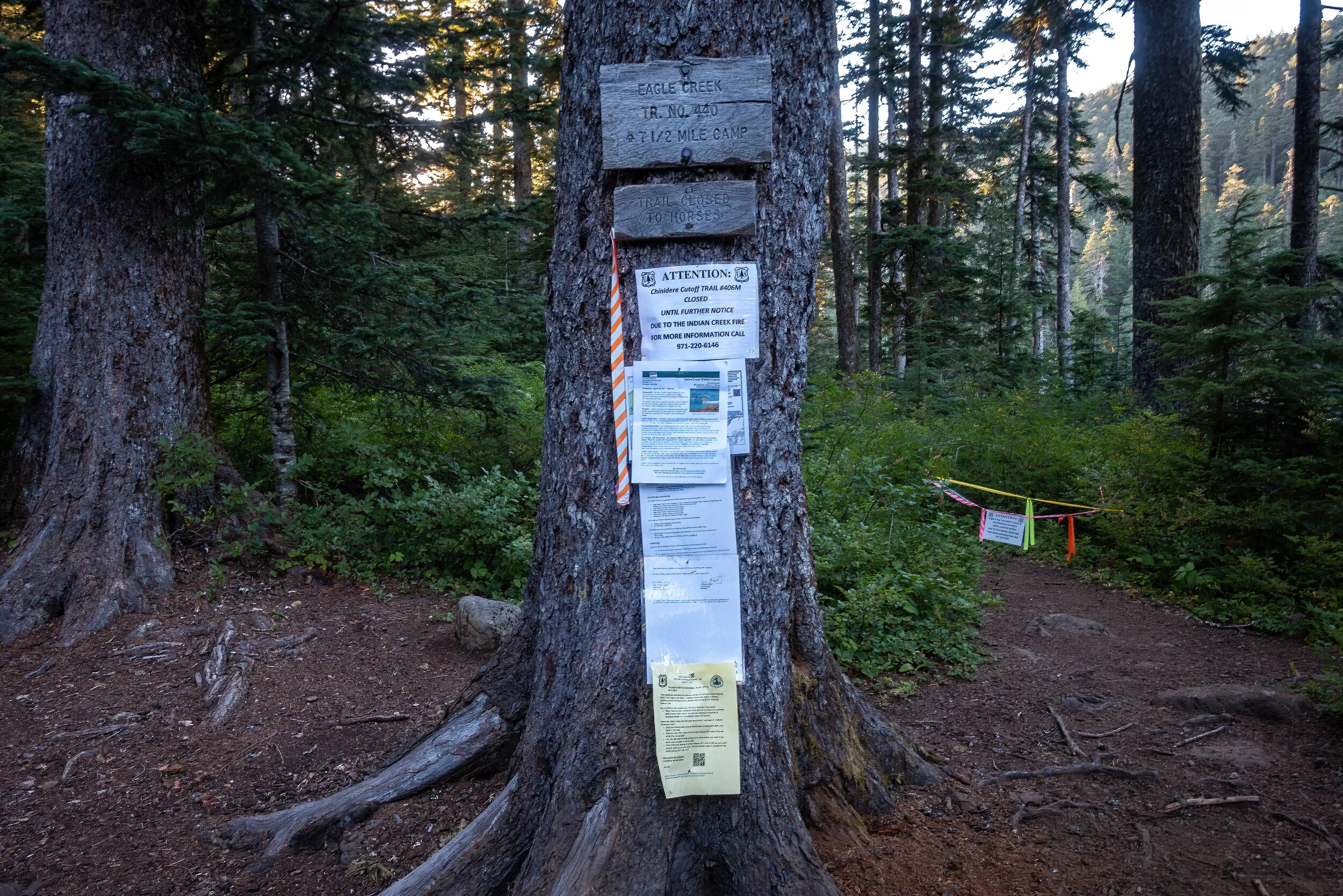 Trail closure preventing us to from doing the Eagle Creek side-trail.