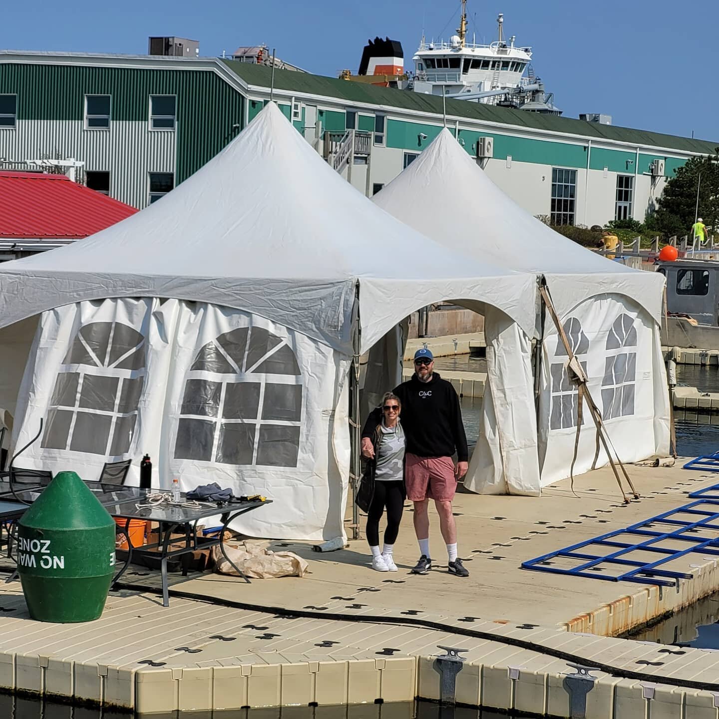 Well...that was a 1st! 

Great day on the water assisting The Cork and Cast with a outdoor dining tent as they get closer to an opening date. 

#tentrental #floatingdock #outdoordining #downtowncharlottetown #pei #noisepei