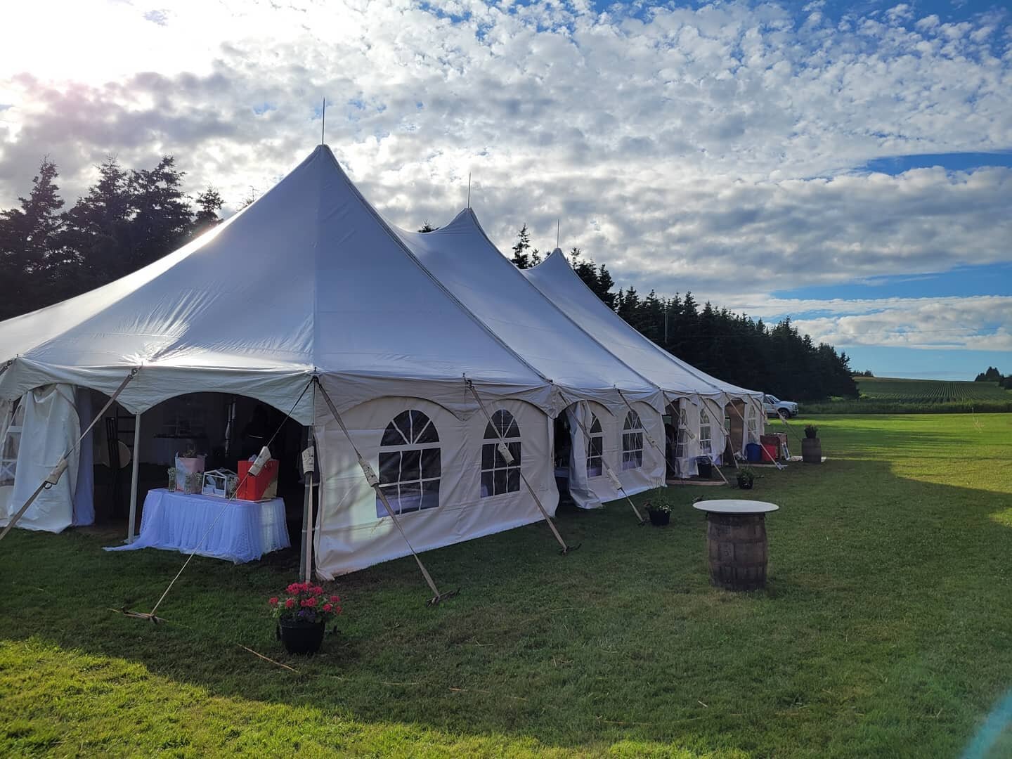 We wanted to share a couple photos from last weekends stop in Red Point, just outside Souris for this beautiful backyard wedding. Congrats Jenna &amp; Kord!! 

#tentwedding #backyardwedding #idopei #tourismpei #peiwedding #tentrental