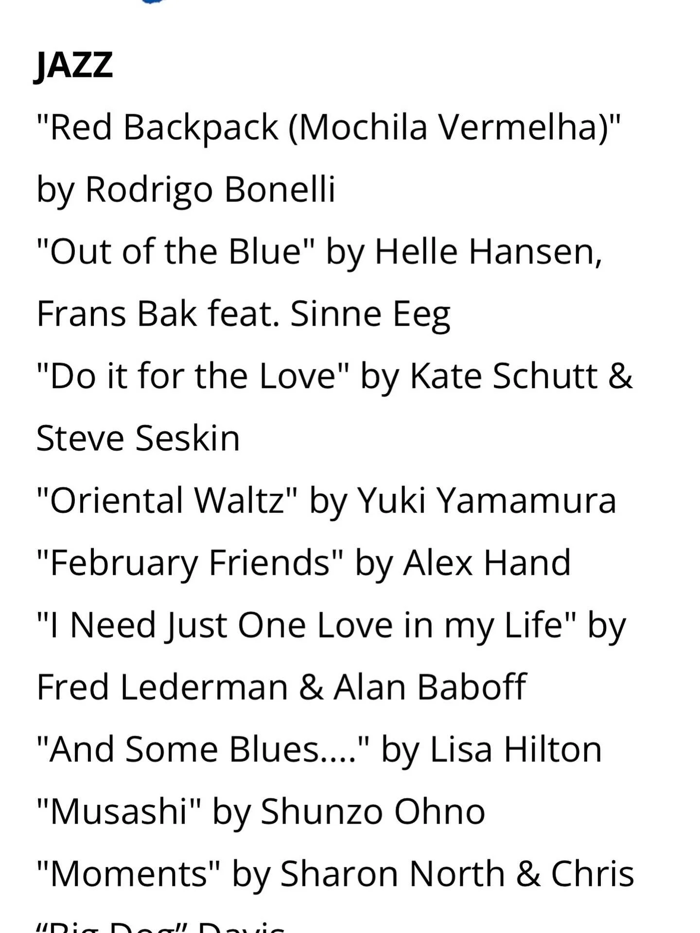 Great news ! My composition &ldquo;Red Bsckpack&rdquo; is a finalist in the Jazz category of the 2025 USA Songwriting competition. That was the first track recorded and produced at my studio. Thank you to Roberto Atto for playing a great guitar solo 