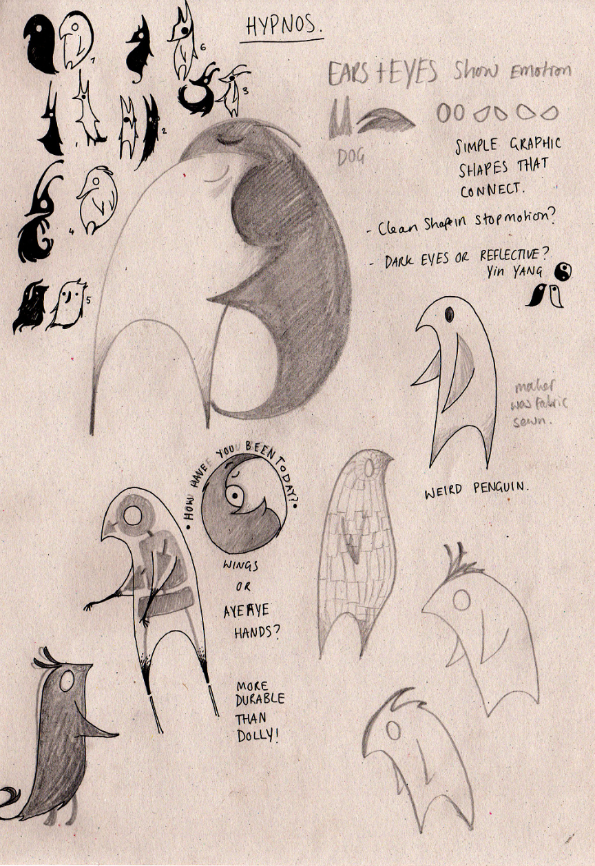 Colbert works out the ideas of her characters through sketchbook doodles and more polished character paintings.