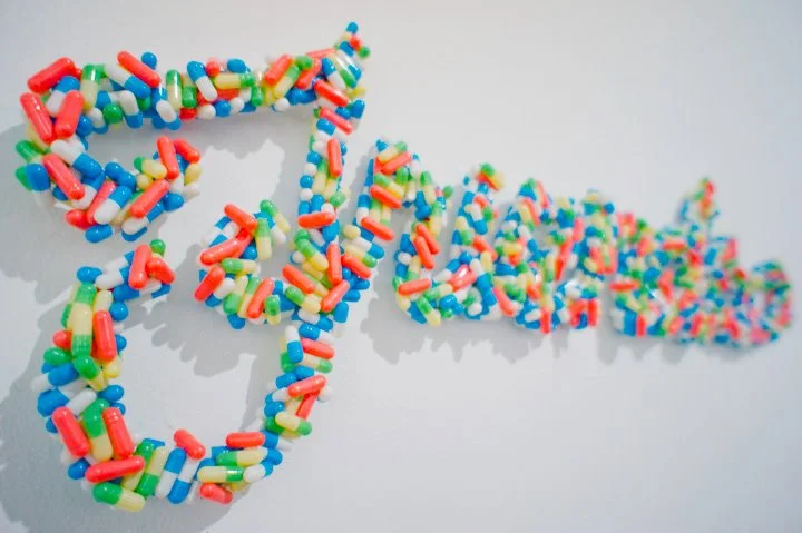 Friends With Benefits | 14in x 6in | assembled pills