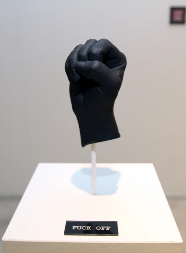 Fuck Off | Plaster Cast of Artist's Hand | Part of "Fuck Yeah" Sculpture Series