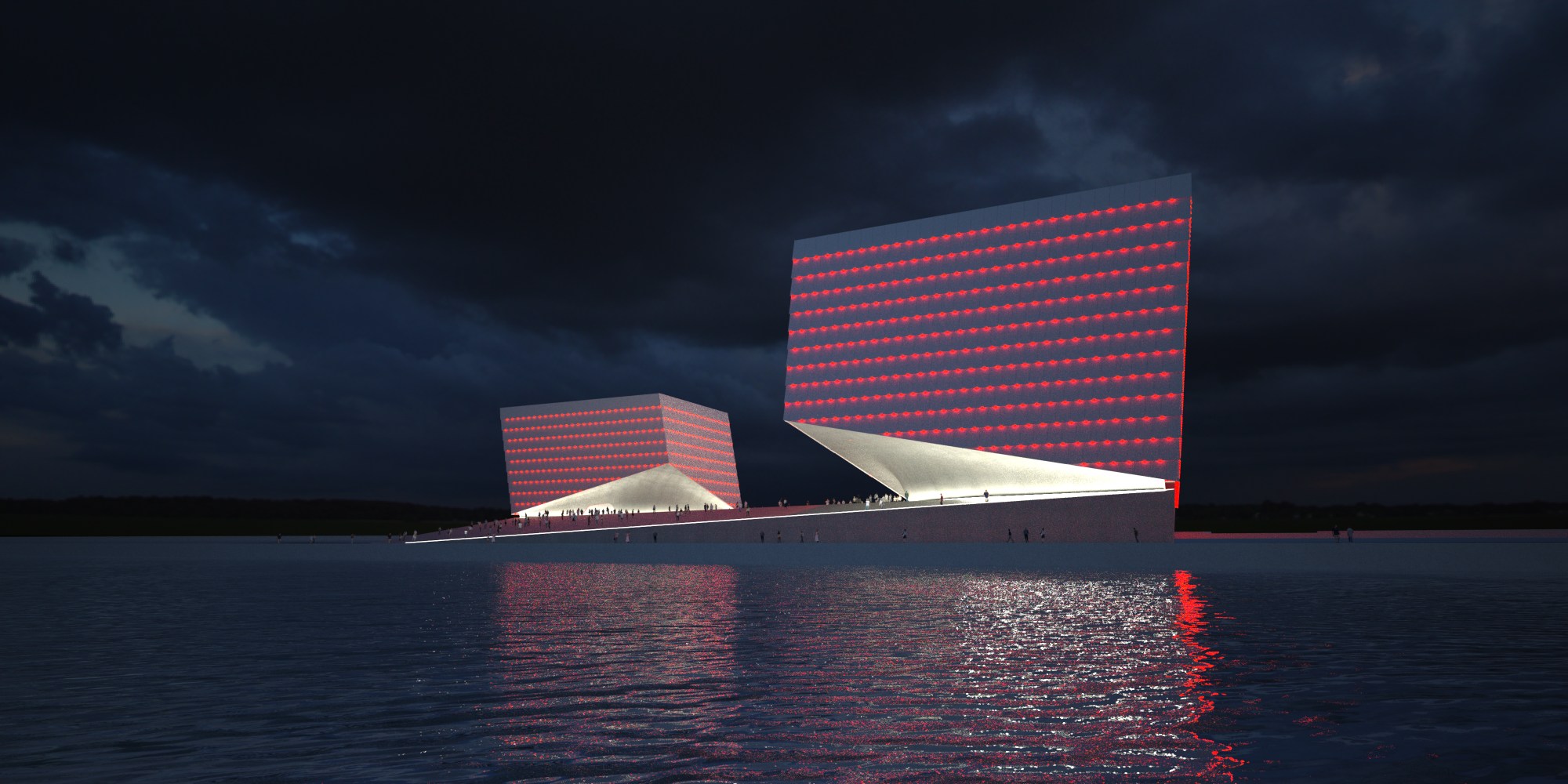 Perspective view at night