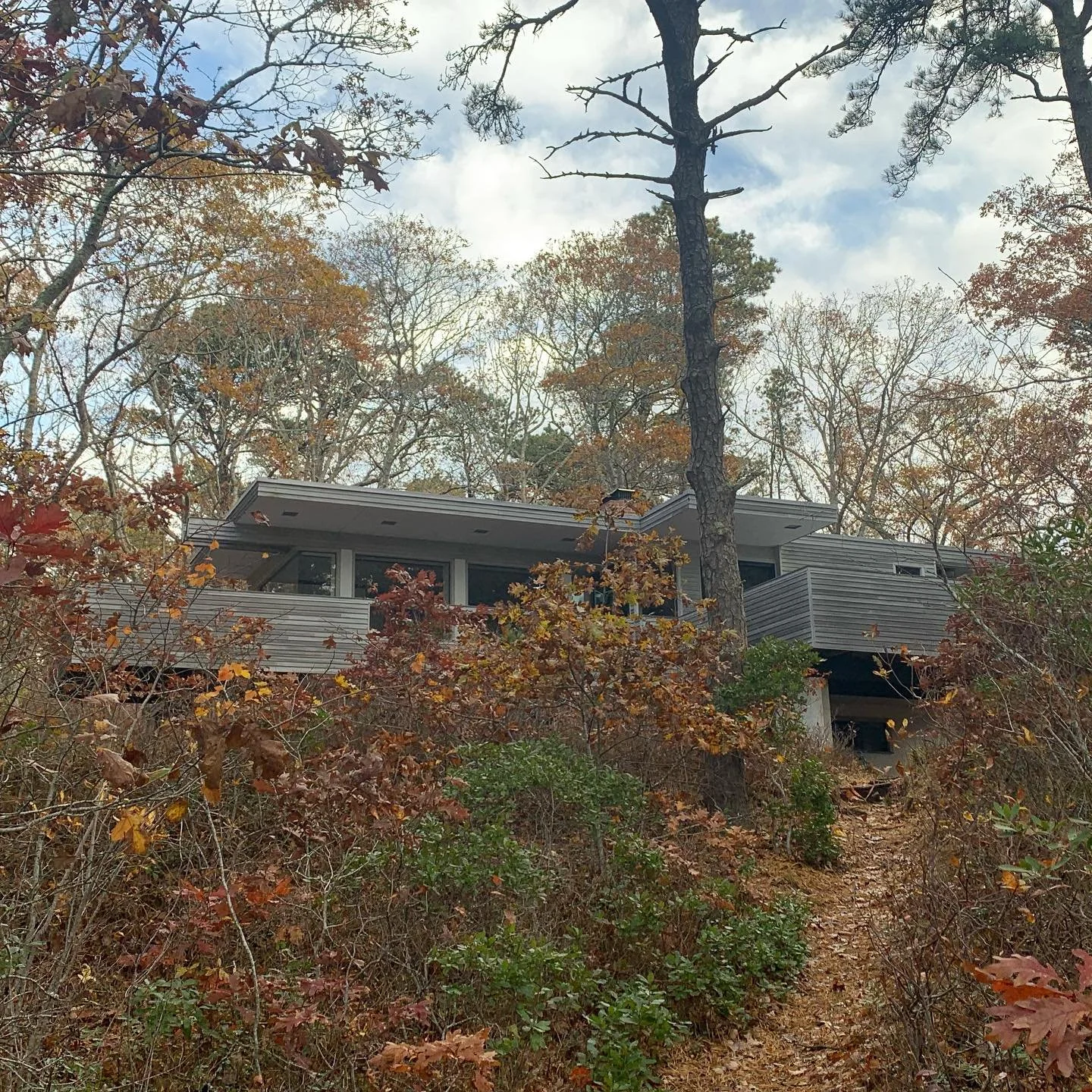 The Kugel/Gips house designed by Charlie Zehnder in 1970. It was abandoned for eleven years and fortunately the Cape Cod Modern House Trust restored it starting in 2009. I got to stay in it the last few days and it was an amazing experience. You can 