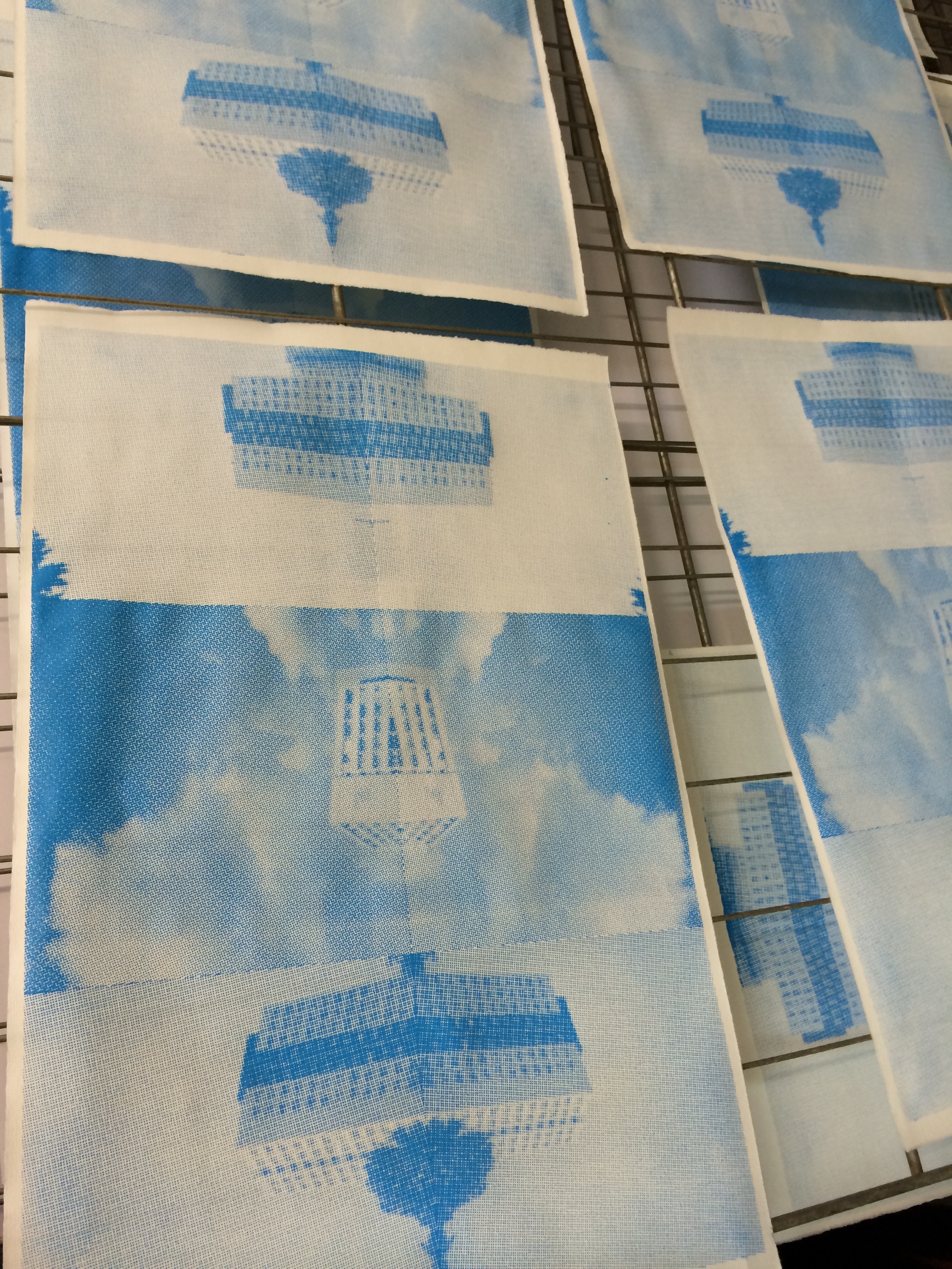8/23 Screen prints from building photos.