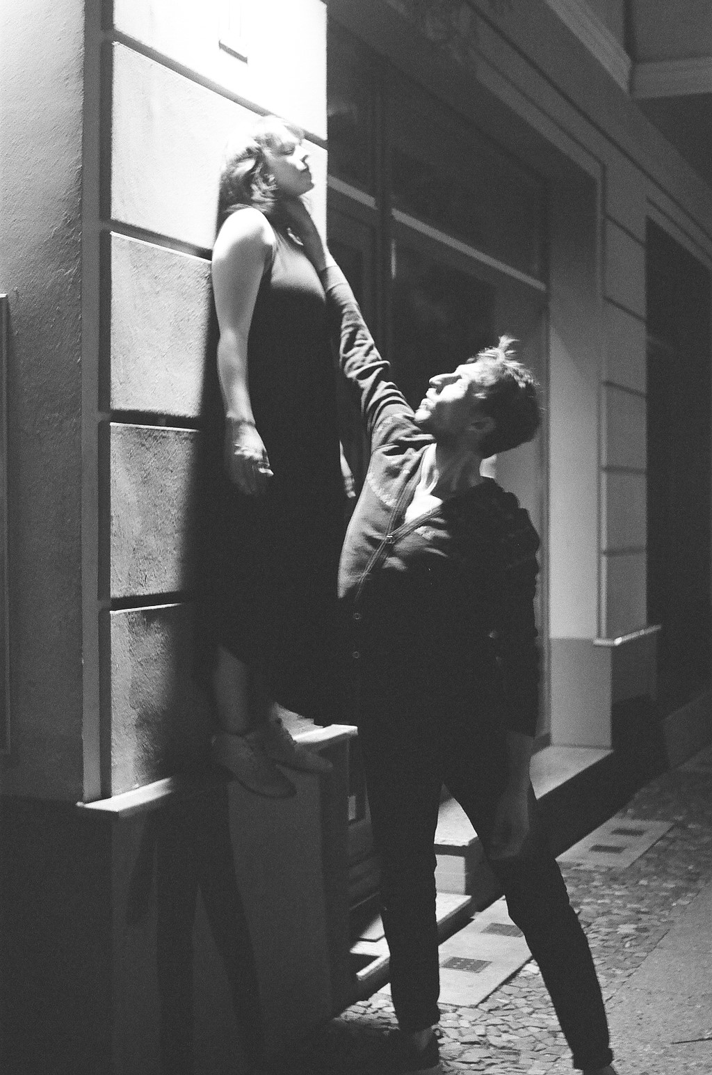 Emily and Dave, outside on Schererstrasse