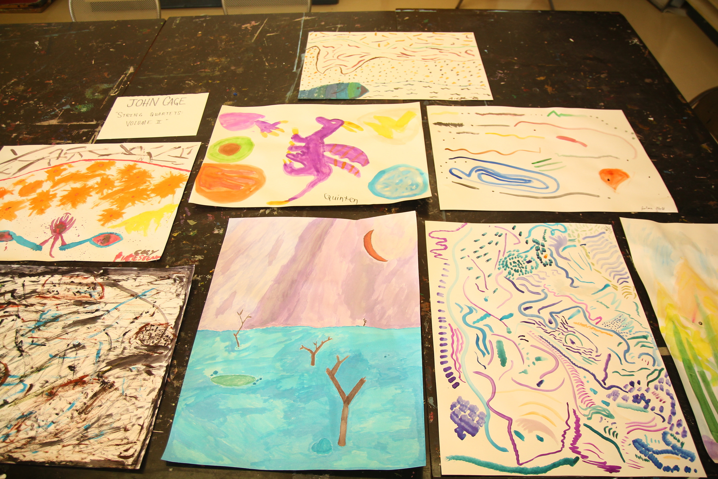 11.25 Made my students watercolor to John Cage.