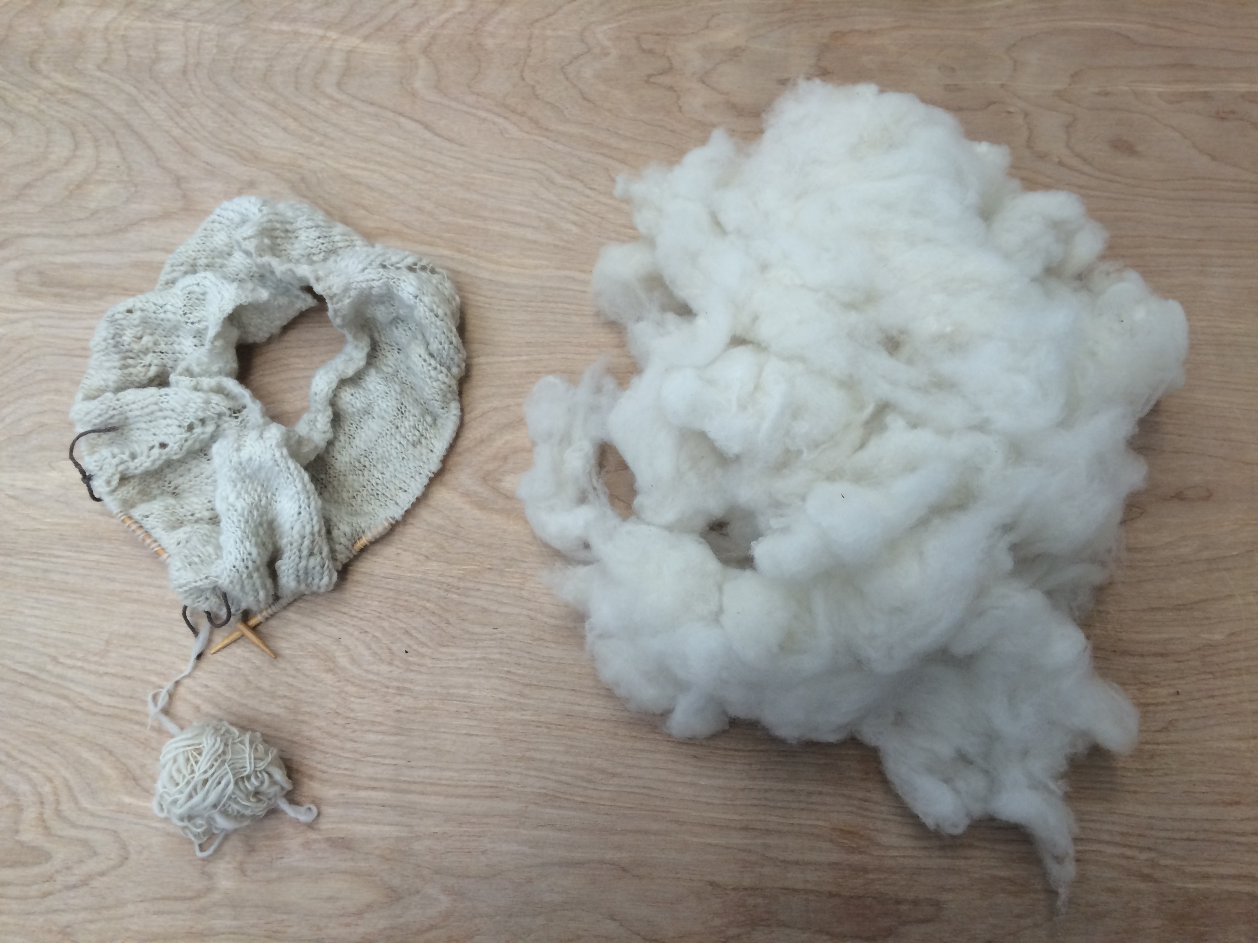 Wool from one sheep to be made into one sweater, for me to wear. 