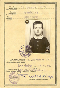 This is my children's passport with a photo of me when I was
two years old.