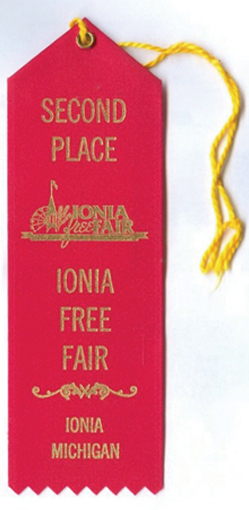  In 2001, I entered the Ionia Free Fair Baking Contest with
my Nectarine-Upside-Down Cake and won a red ribbon for second place. 