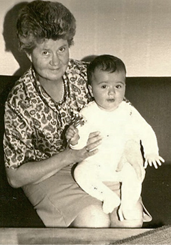 This is me when I was eight months old, on my grandmother's
lap.