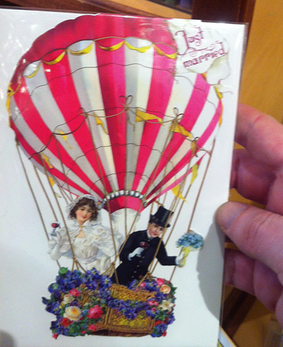 A "Just Married" card we found at a stationary store