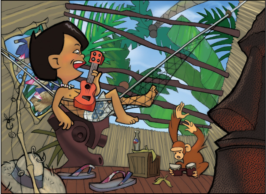 Tiki Treehouse, created for a Layout class, 2005