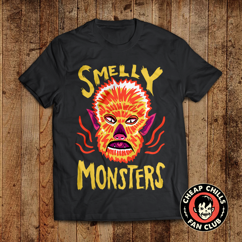 Having a monster-ific podcast is a great excuse to make original art for T-shirts and such. So we do! And they're available on Amazon.com. That means if you're a Prime member you don't even pay shipping. Rad.