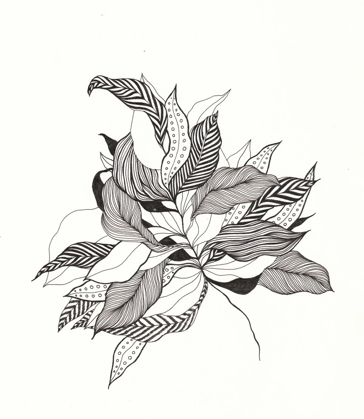 Branch I, 9" X 12", ink on paper, 2012