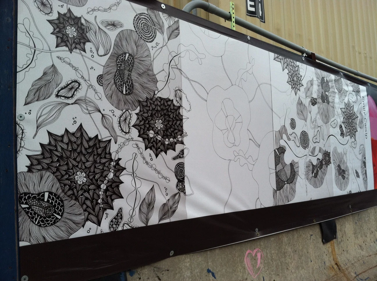 Space, Works In Progress, Barclay's Center, 5' X 20', image printed on large canvas, 2011