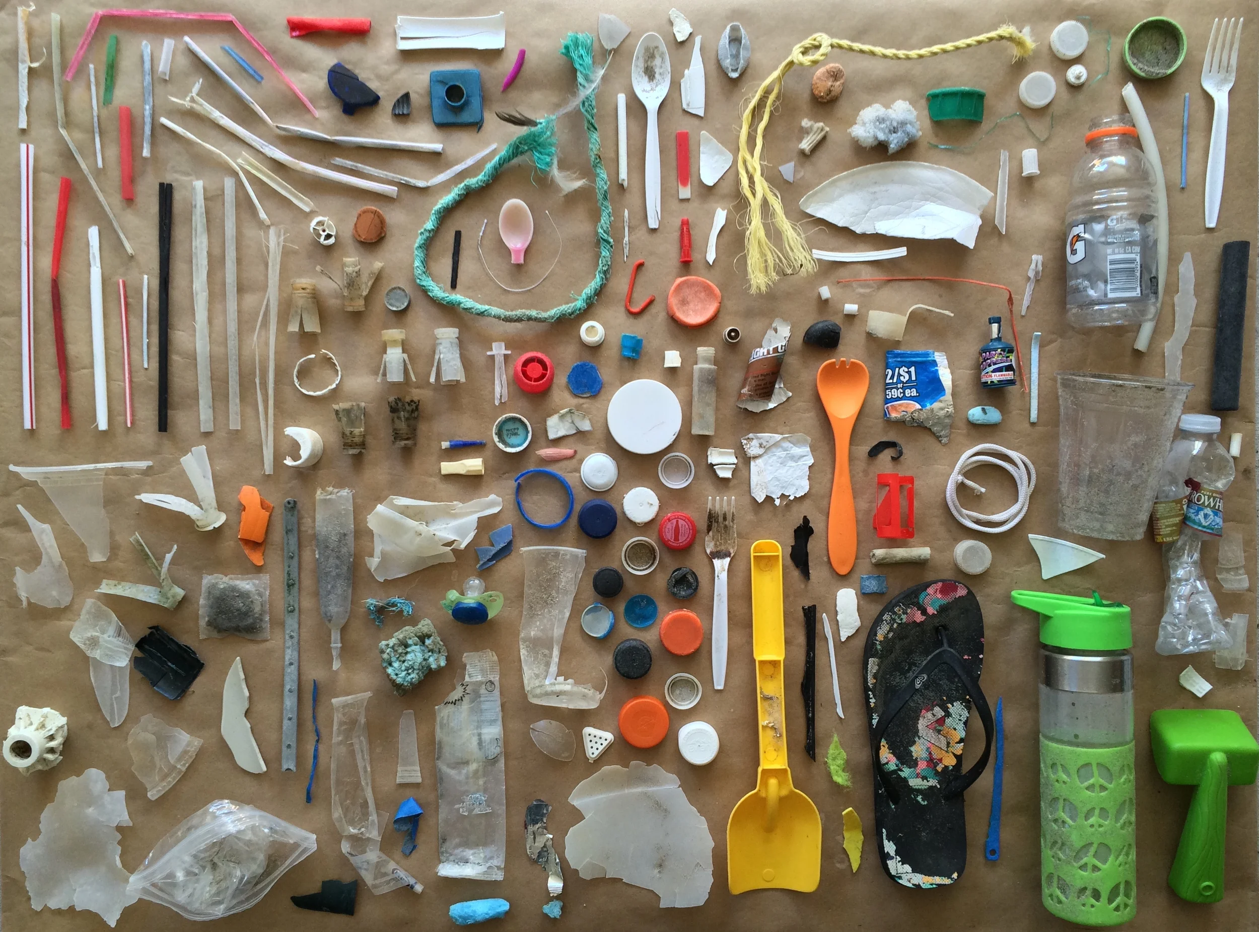 These 3 Images show the plastic (rope too) I collected on a recent walk on Stinson Beach - Getting to the point where I can't see how anyone can relax sitting on a beach surrounded by garbage...