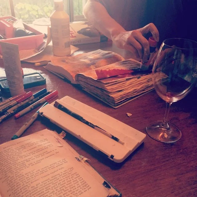 July brought a tradition far too long in the making: Sunday evening wine and art journaling. 