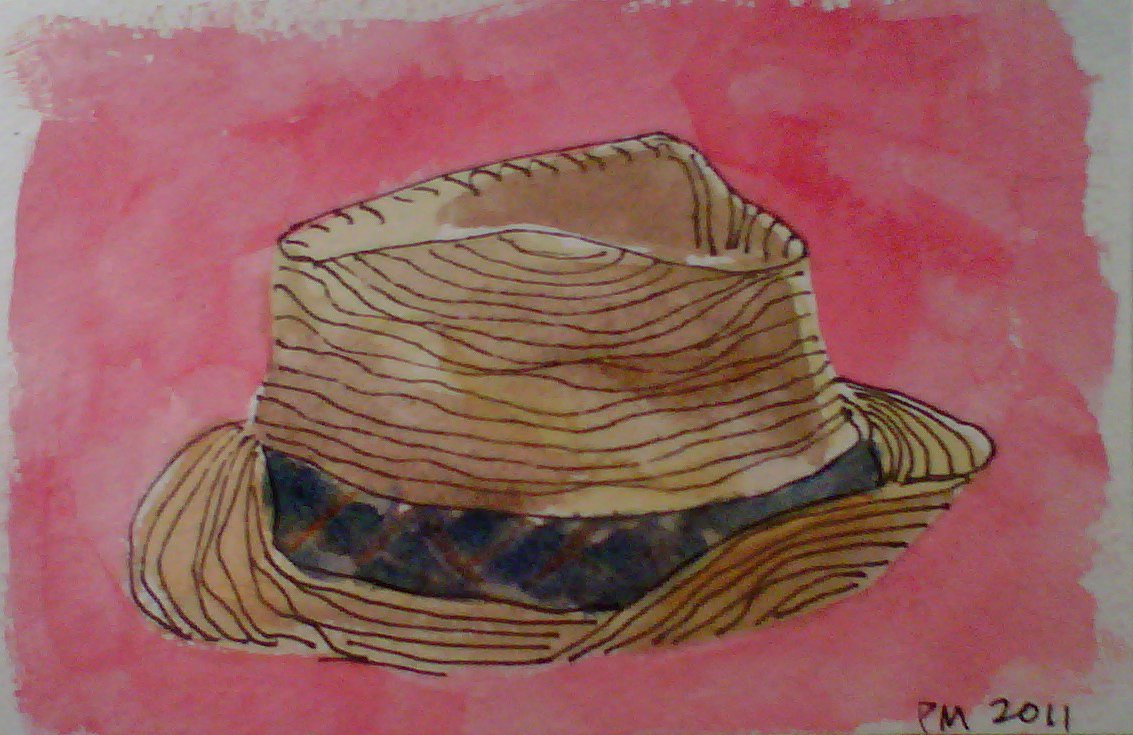 Chapeau, watercolor, 2010