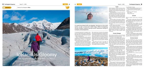 Chasing Glaciers with Veronica , Reykjavik Grapevine, Sept 2013 Three part series on talking about climate change with children