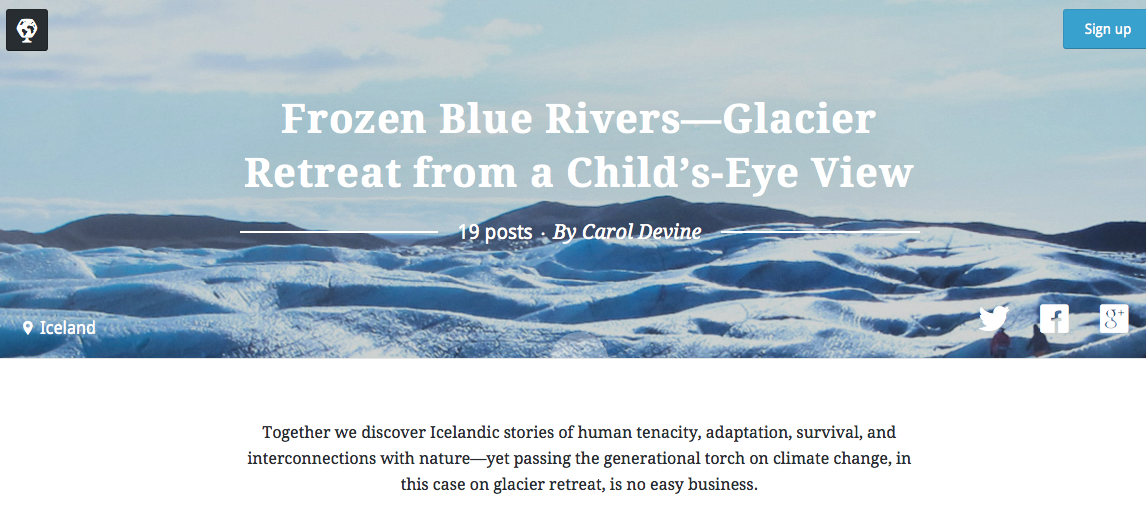 Maptia: Frozen Blue Rivers, Glacier retreat from a child's eye view