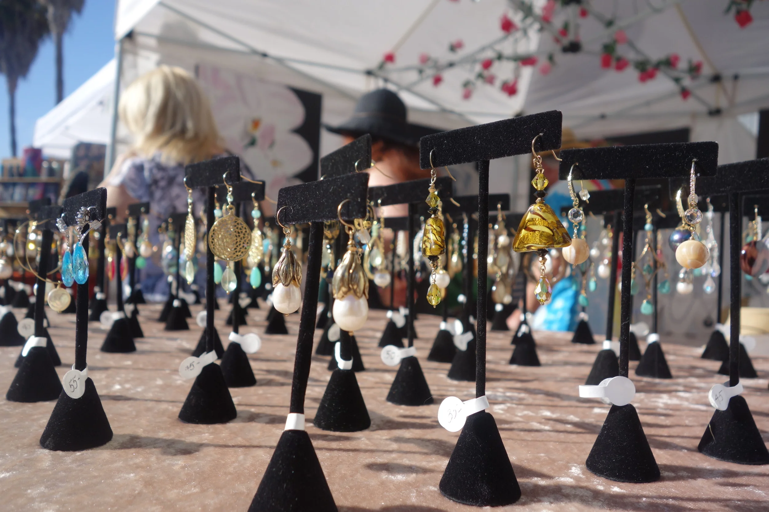  Earrings display at the Abbot Kinney Festival. (Photo by Nicole Reed)  