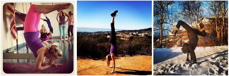 Share your best #SeekStand with @Seek_Retreat on Instagram and they'll #regram you. That's Seek Retreat's director of operations, Audra Stanley, in the hot pink yoga pants, and Albert below in downward dog.