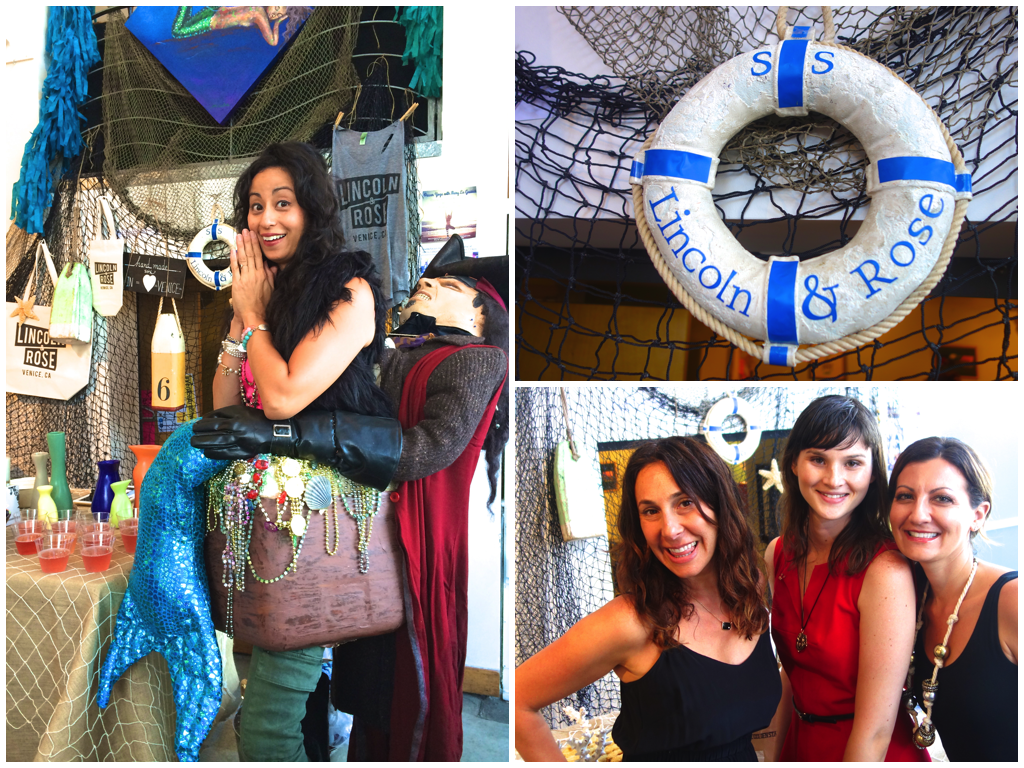 Left: The crafty and endlessly creative Sonya Nimri of Rose Avenue Sweets wowed the crowd with her chocolate-covered caramels and her homemade mermaid costume, which won Best In Show. // Right: Nanci Bennett (Sid Vintage Jewelry with LADY Event producer and curator Marlena McClain, and Nicole Reed of Lincoln & Rose. 