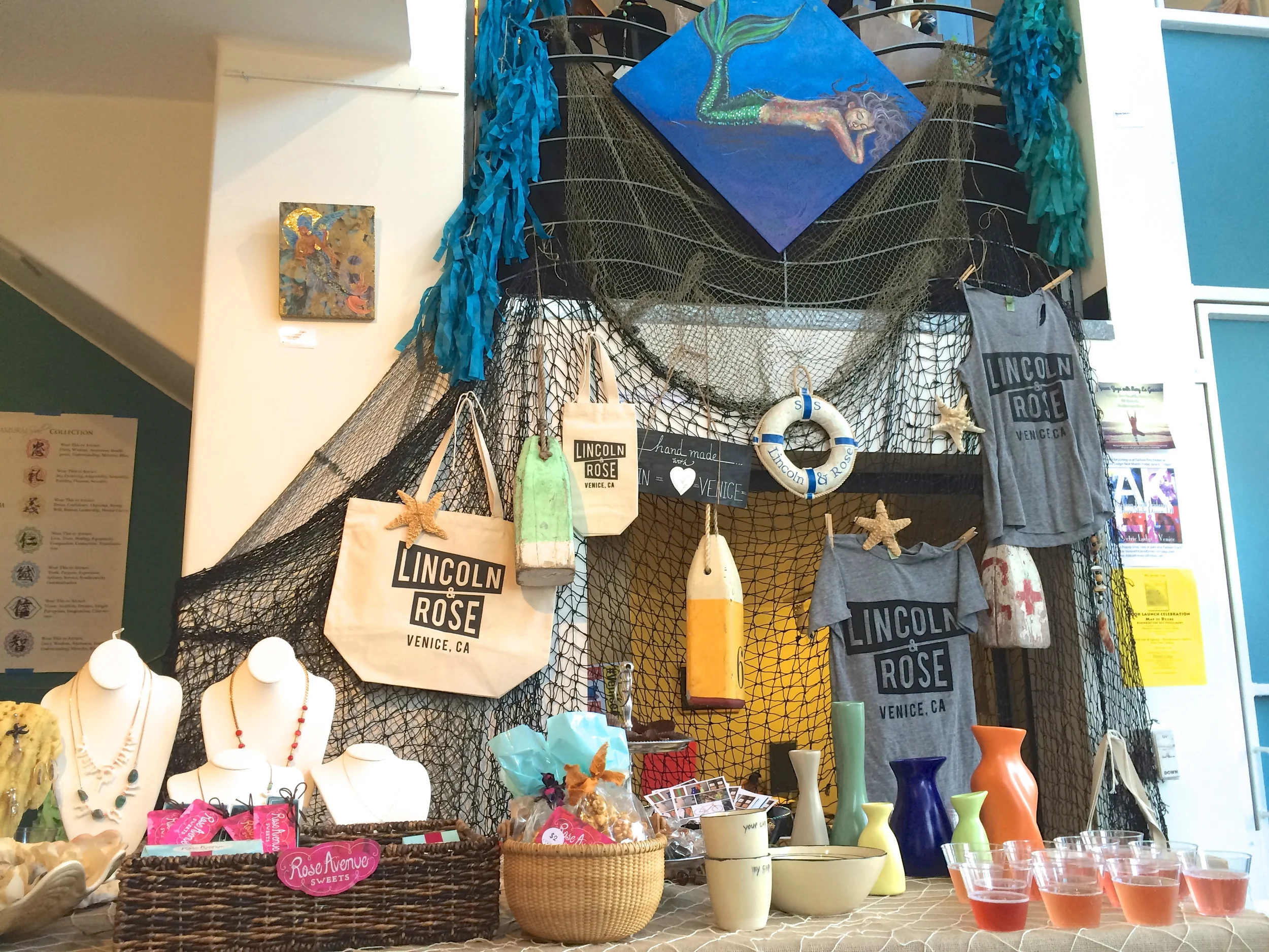  Lincoln &amp; Rose's table at the LADY Event featuring Venice-made goodies. 