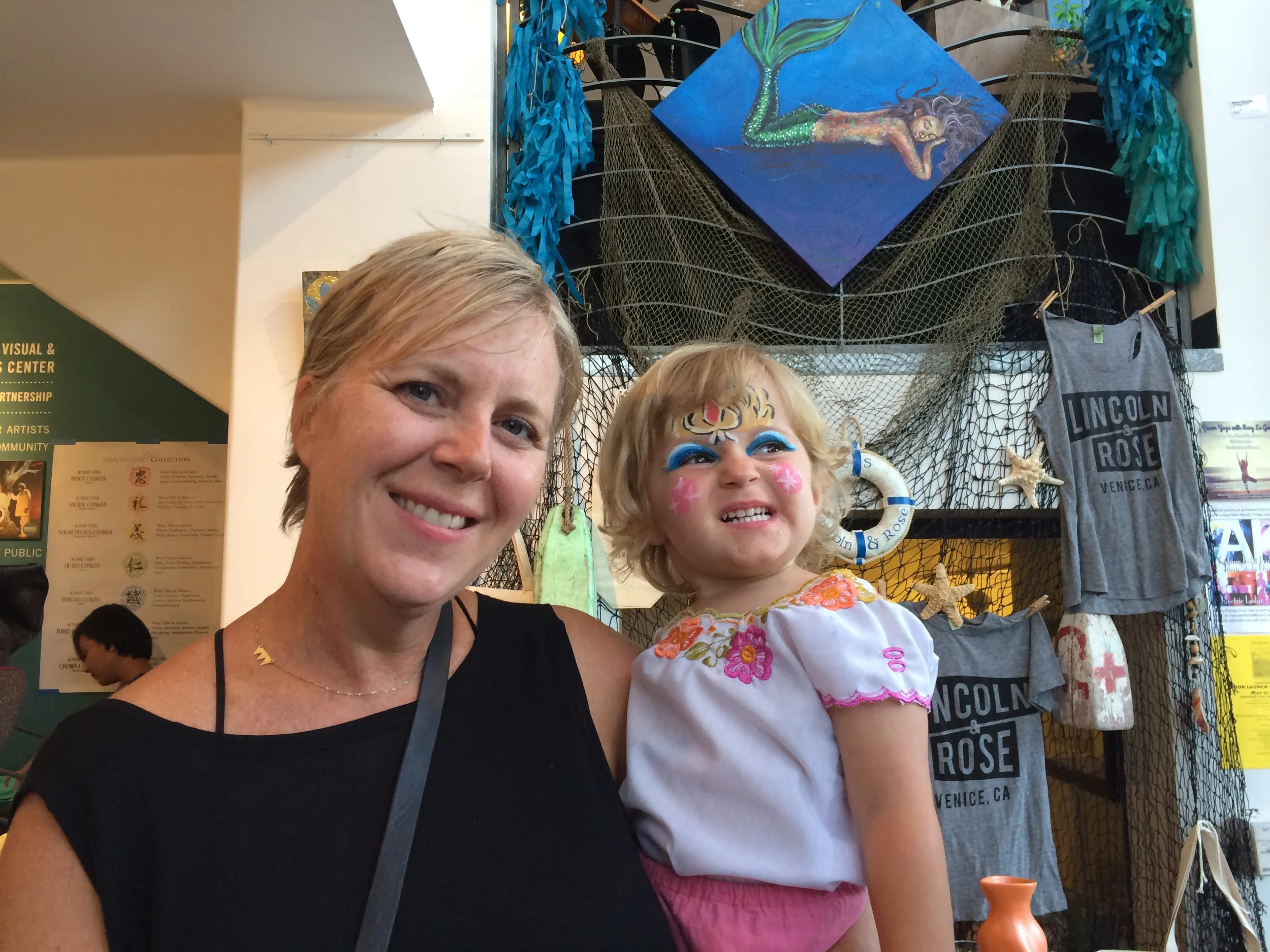  Rose Ave. neighbors M.E. from ME &amp; Blue and sweet Bonnie-Blue came to say hello and see the mermaids. 