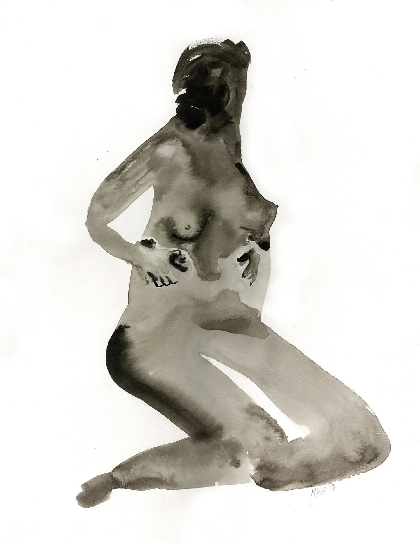 Thinking back on some of my favorite India ink paintings from over the years that have since found their forever homes. When I did my undergraduate thesis in 2013 I wrote about how the relationship to painting with ink felt parallel to the relationsh