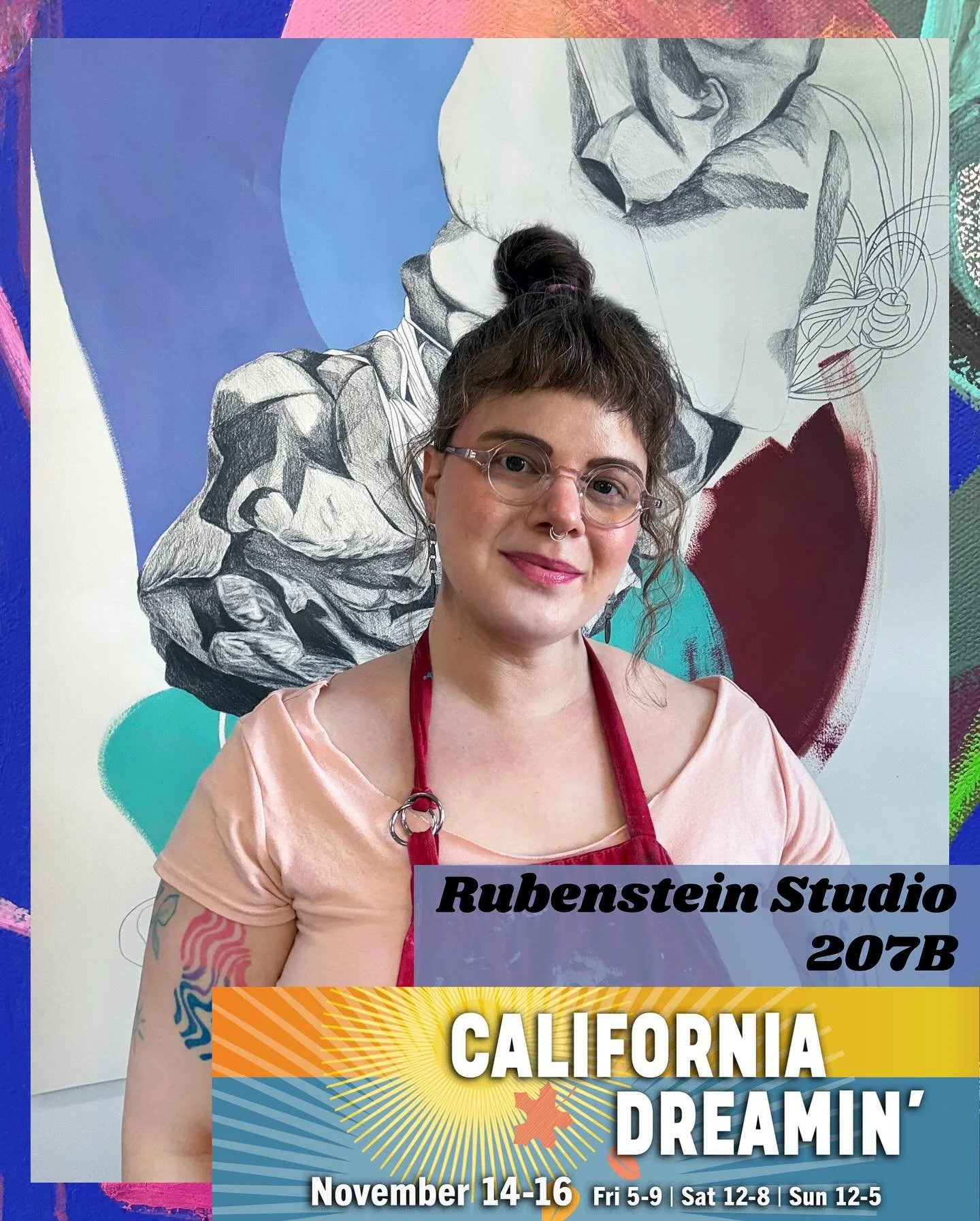 Hey Minneapolis!
Novemeber 14-16 is California Dreamin&rsquo;!
Come to the @californiabuilding for our three day fall open studio event. Shop and support local artists while exploring our historic building!

Find me in my painting studio, 207B 
2205 