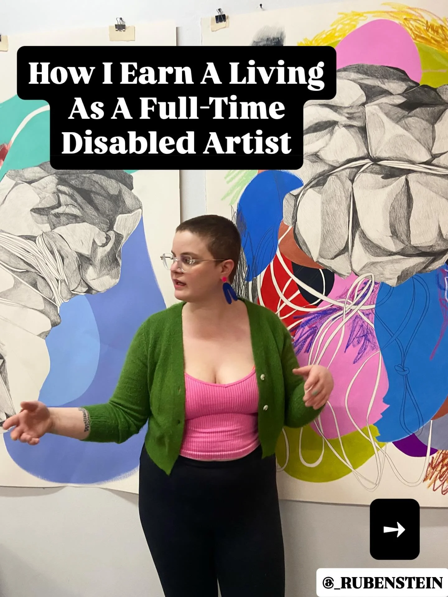 Swipe to find out How I Earn A Living As A Full-Time Disabled Artist