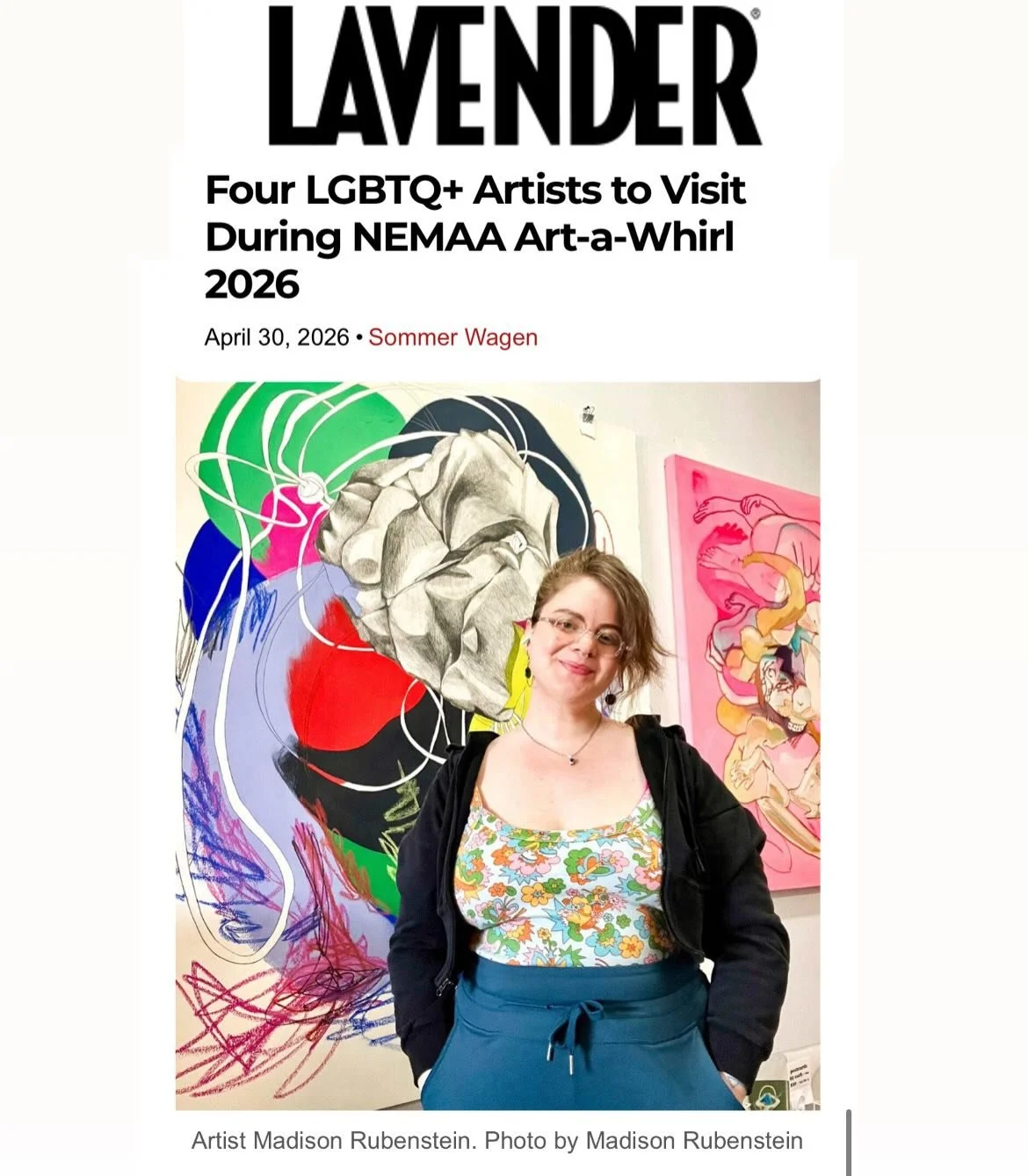I have dreamed of having my work featured in @lavendermagazine since I was a student at @mcadedu. I recently had the opportunity to talk with Sommer Wagen from Lavender about how my queer and disabled experience is inseparable from what and why I mak