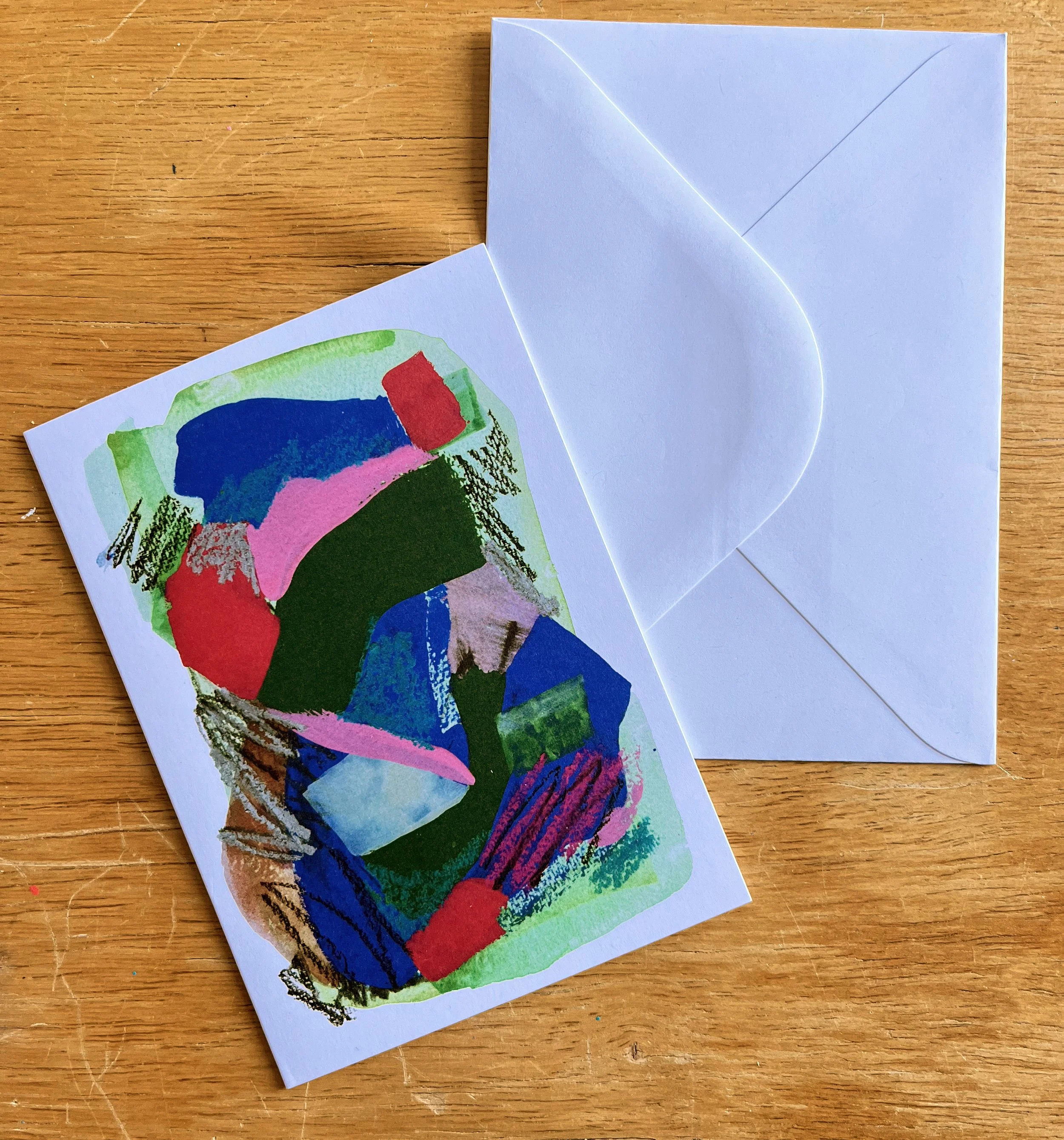 "Never Finding Home" folded blank card with envelope