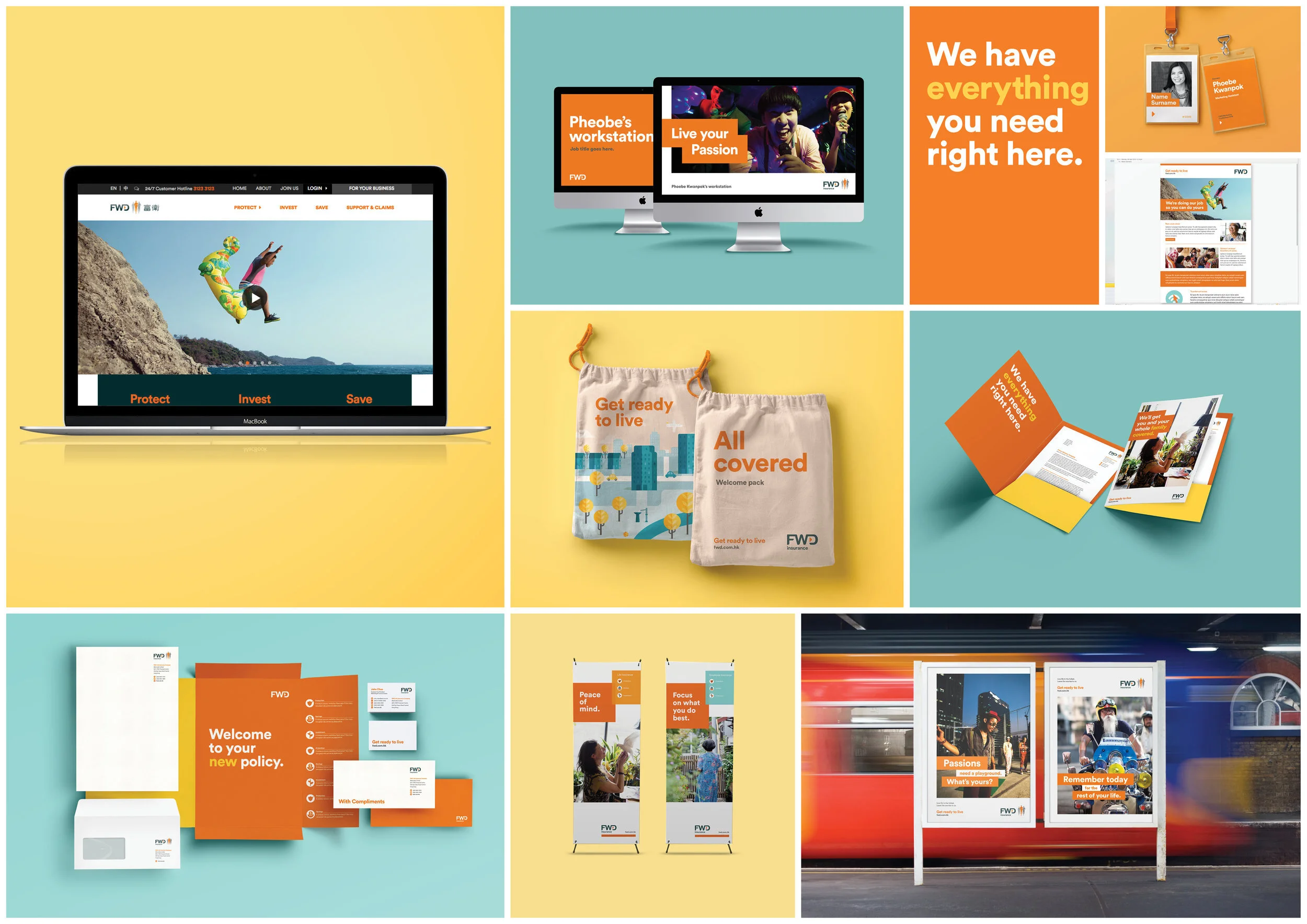  Design Direction and system implementation for a new insurance brand based in Hong Kong. 