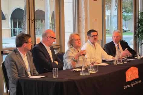 Photo (Left to Right): The panel; Jason R. Chandler, A.I.A.; Allan T. Shulman, FAIA; Beth Dunlop (moderator); Terence Riley; and Denis Hector, LEED® AP.