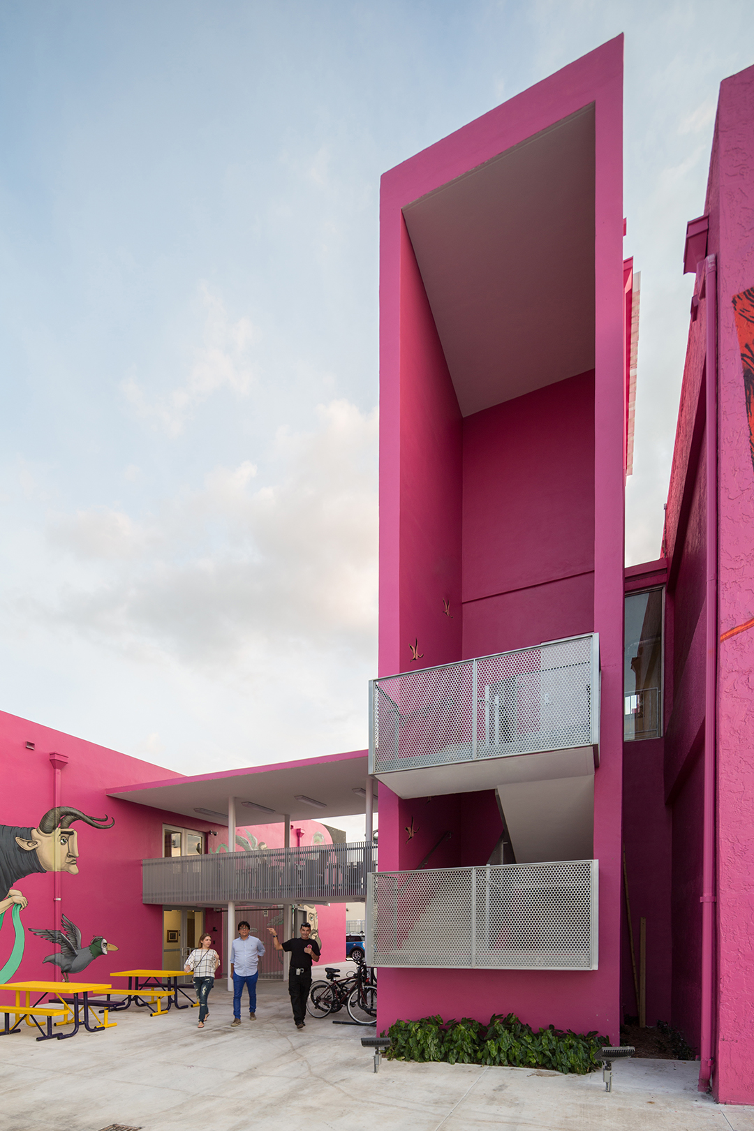  In addition to its obvious functionality the connector tower provides visual drama. Like the bridge, it is open to the campus, making explicit the coming and going of students and faculty. 