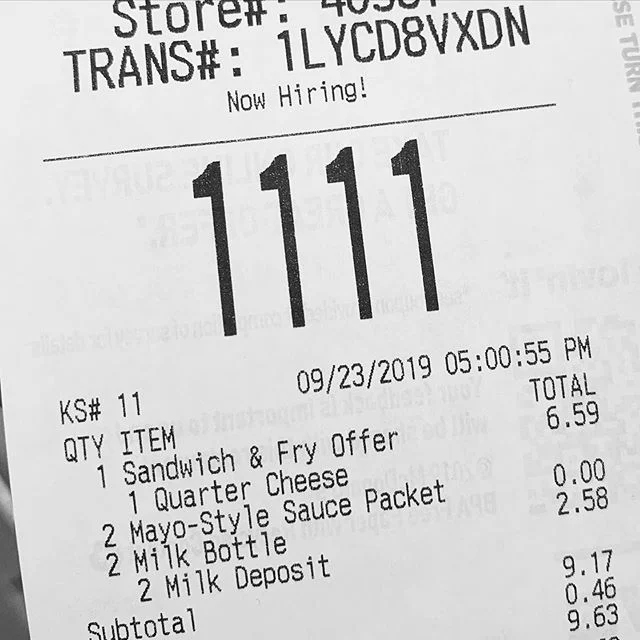 11:11
Like how there&rsquo;s milk on there. Like a psychopath.