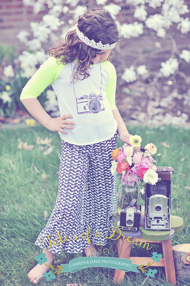 camera stamp used directly on a shirt! We just love this whole outfit...shirt by Ella Mella and pants by Quirky Threadz!