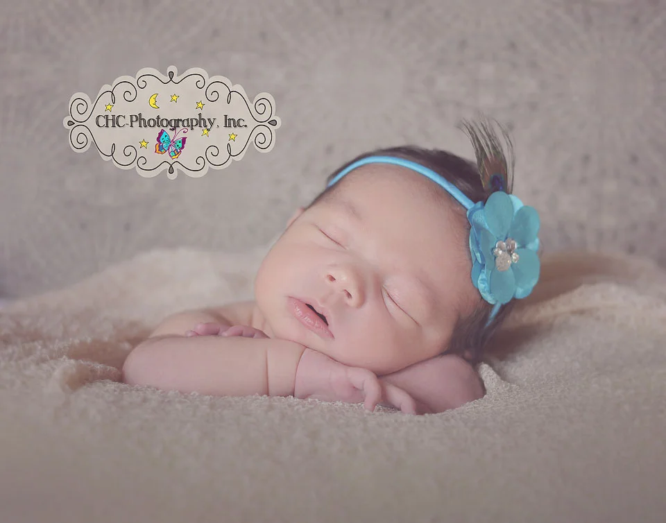 I don't think it can get any more perfect than this! I had the headband made by Crystal from K&R Bowtique with a little peacock feather to match her wedding style!