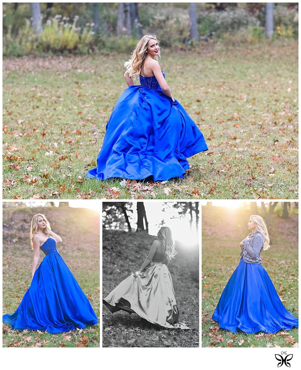 This blue dressed inspired our photo session number 2! We got lucky with the sun setting there and making her look like an angel.