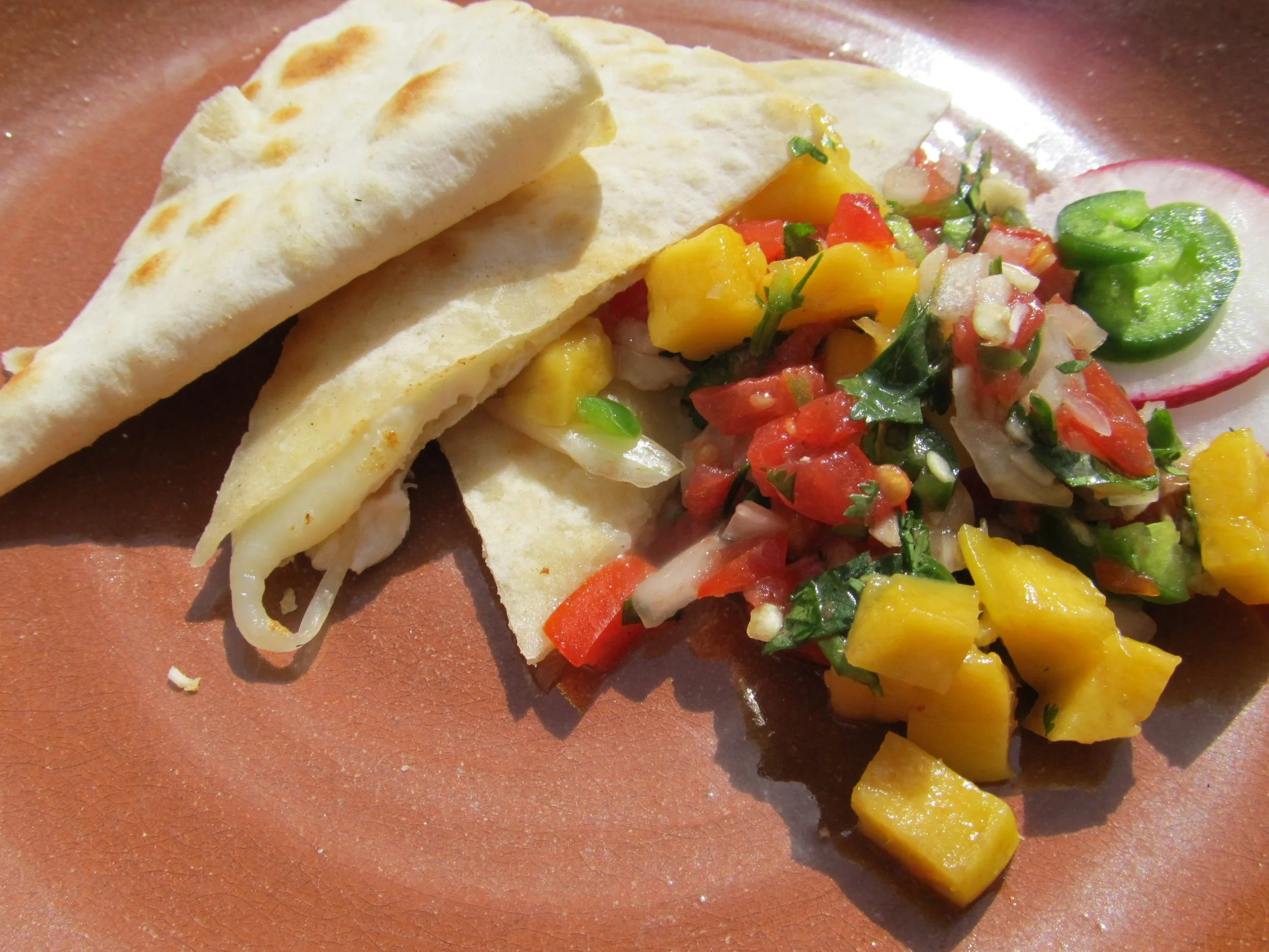 Brie Quesadillas with Mango Salsa