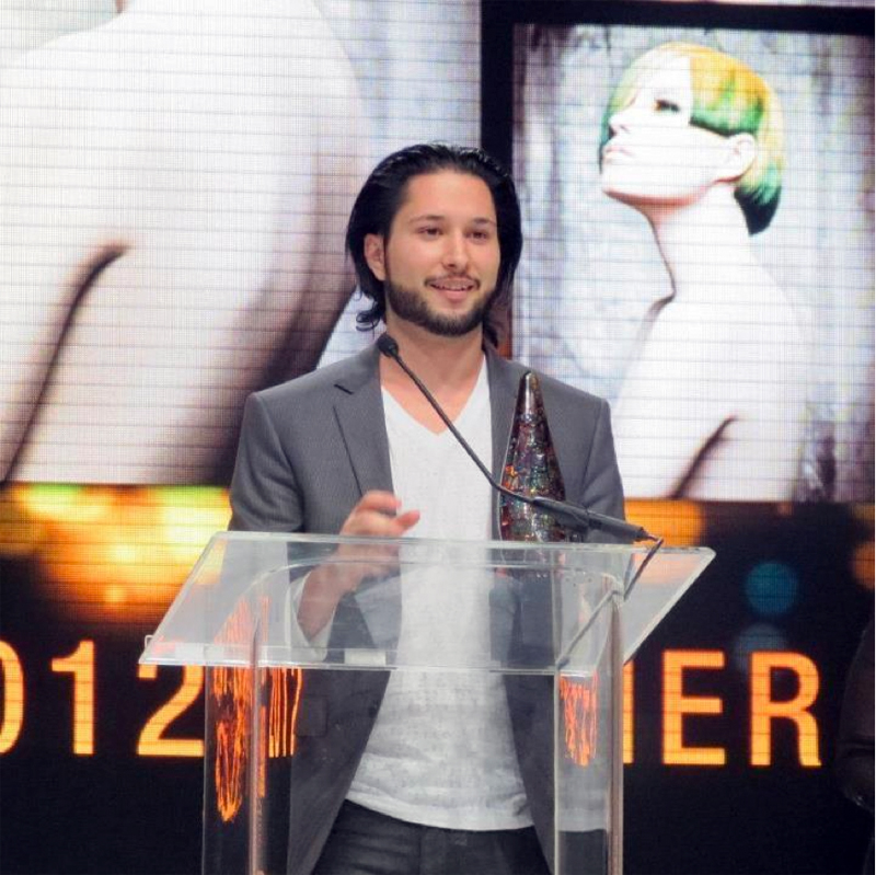 Sal accepting 2012 NAHA award for Newcomer of the Year