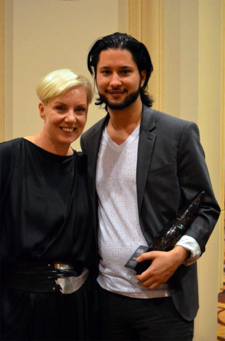 Sal pictured with Antoinette Beenders, Aveda Senior Vice President of Creative & Global Creative Director of Aveda, at the 2012 NAHA